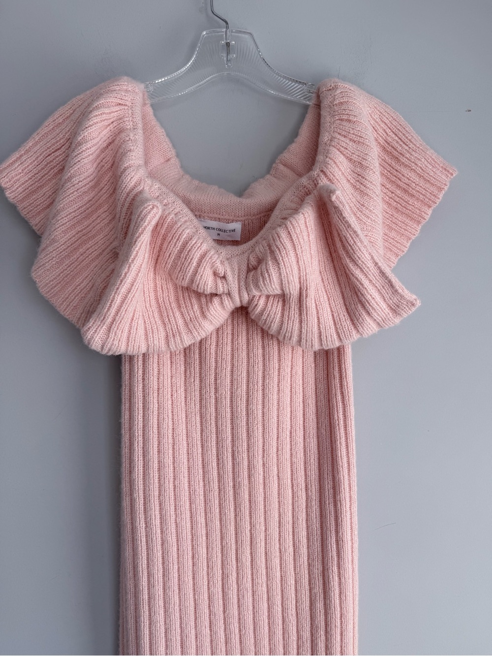 NWT WORTH Collective Aston Bow Front Maxi Sweater Dress in Pinkish Petal M - Picture 10 of 16